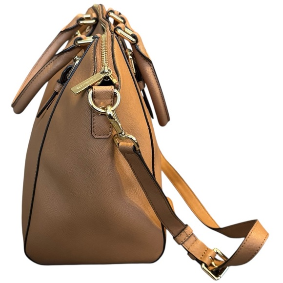 MICHAEL Michael Kors Ciara Purse Satchel Travel Tote Bag Leather Camel Tan Gift - Picture 4 of 7